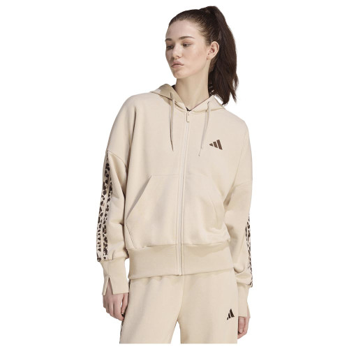 Adidas Γυναικεία ζακέτα Seasonal Essential Animal Print 3-Stripes Full-Zip Hooded Track Top